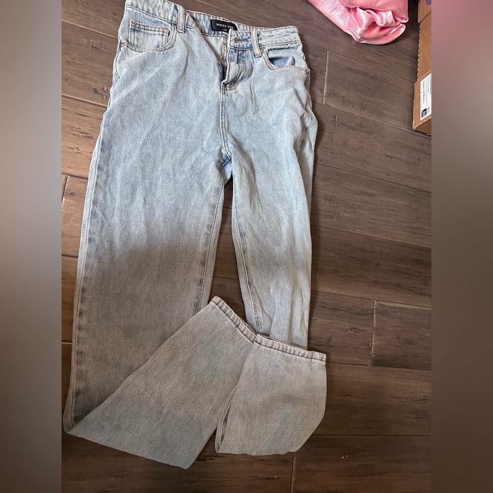 White Fox Boutique High Rise Jeans in Light Blue